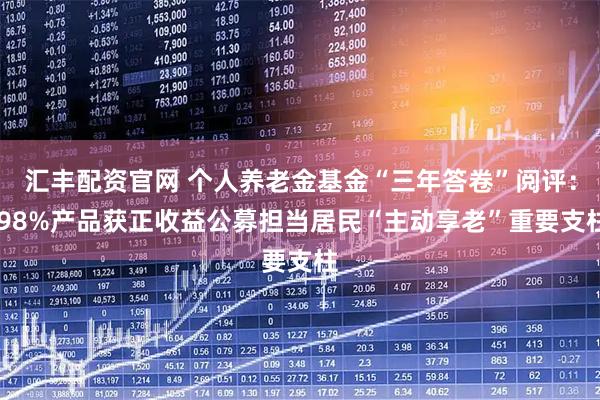 汇丰配资官网 个人养老金基金“三年答卷”阅评： 98%产品获正收益公募担当居民“主动享老”重要支柱